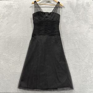 After Six Dress Women's 4 Black Cocktail Gala Charmeuse Halter Midi Y2K VTG